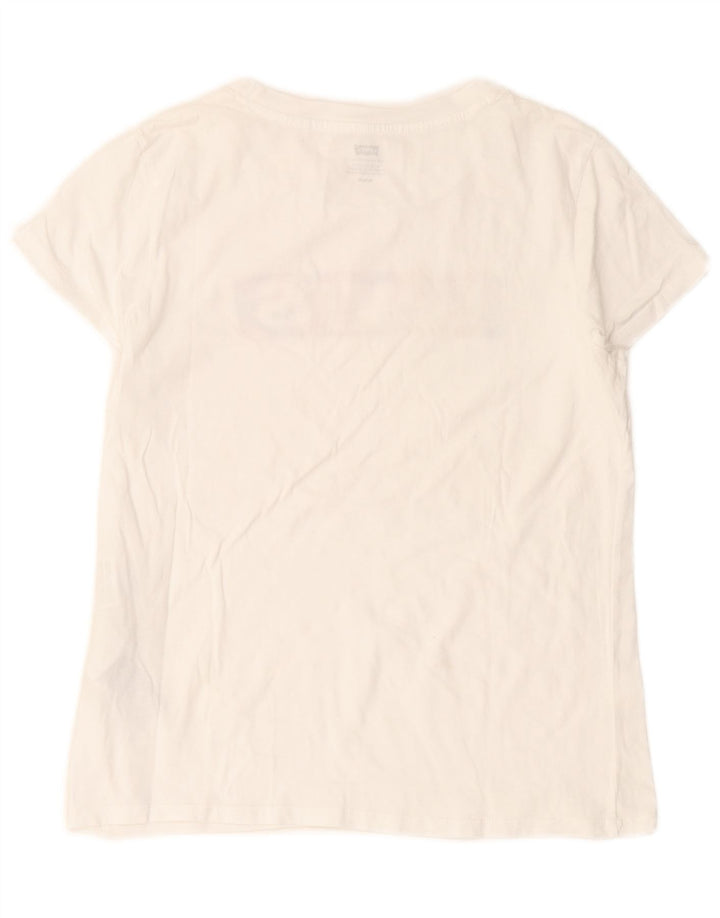 Levi's Womens Graphic T-Shirt Top UK 12 Medium White Cotton