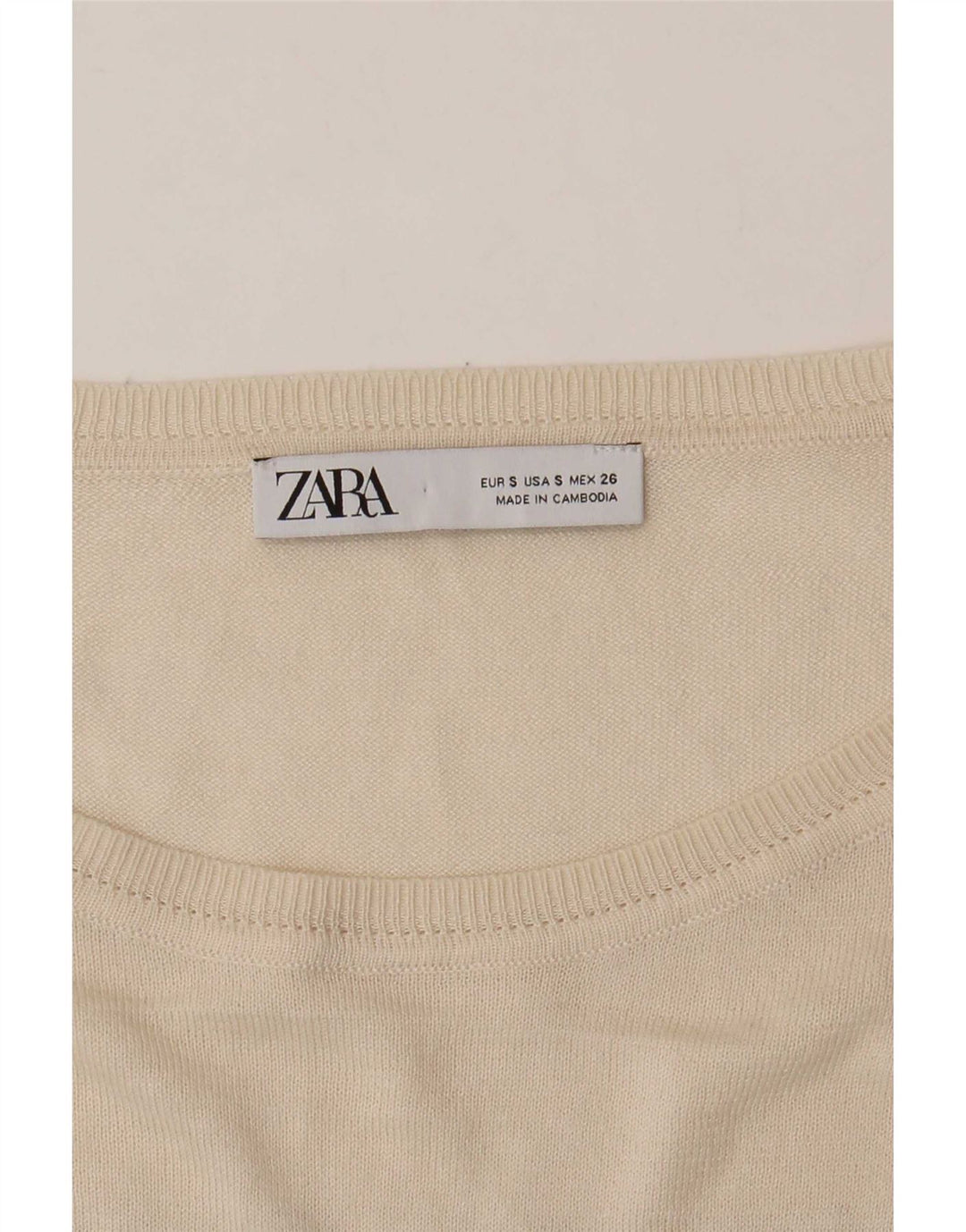 Zara Womens Bolero Top UK 10 Small Off White Striped