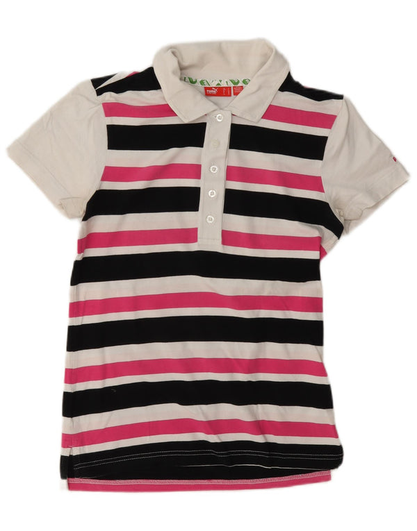 Puma Womens Polo Shirt UK 10 Small Multicoloured Striped