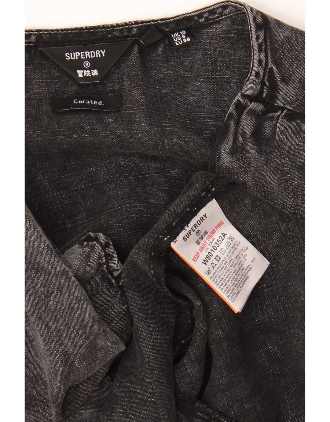 Superdry Womens Denim Dress UK 10 Small Grey Lyocell