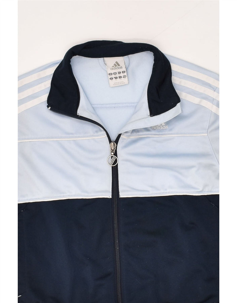 ADIDAS Boys Tracksuit Top Jacket 7-8 Years Blue Colourblock Polyester | Vintage Adidas | Thrift | Second-Hand Adidas | Used Clothing | Messina Hembry 