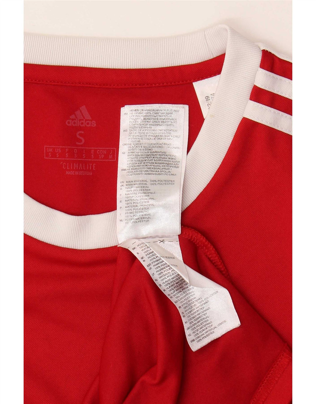 Adidas Mens Climalite T-Shirt Top Small Red Polyester