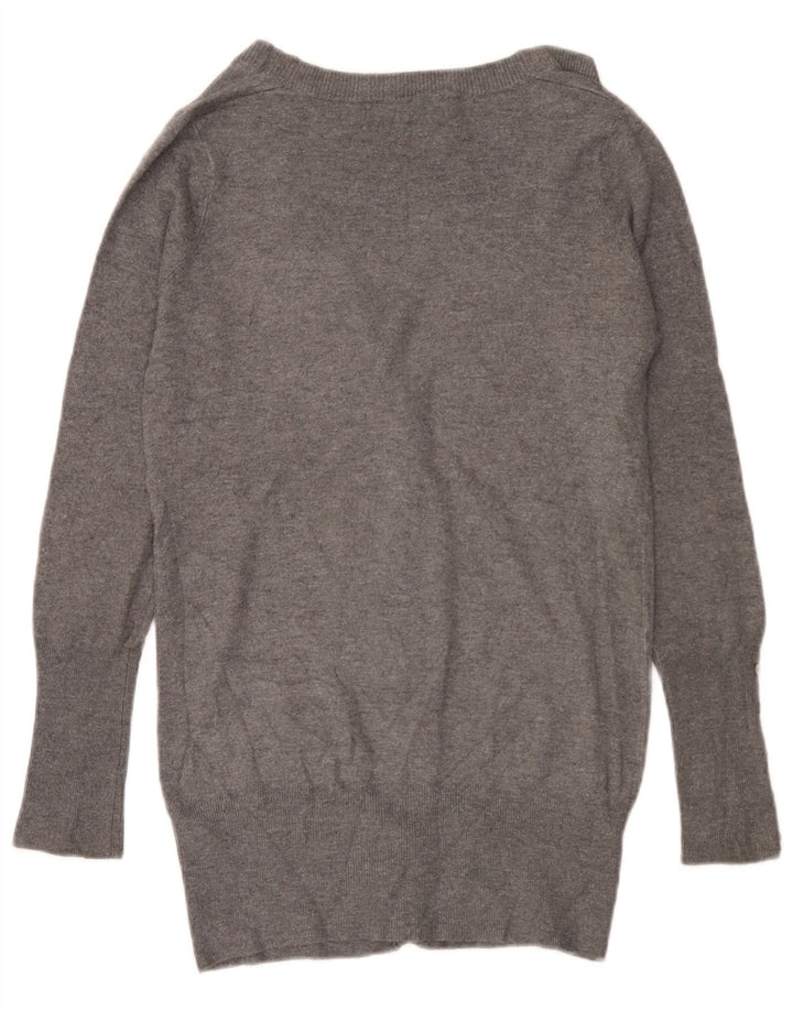 Zara Womens Cardigan Sweater UK 12 Medium Grey Rayon