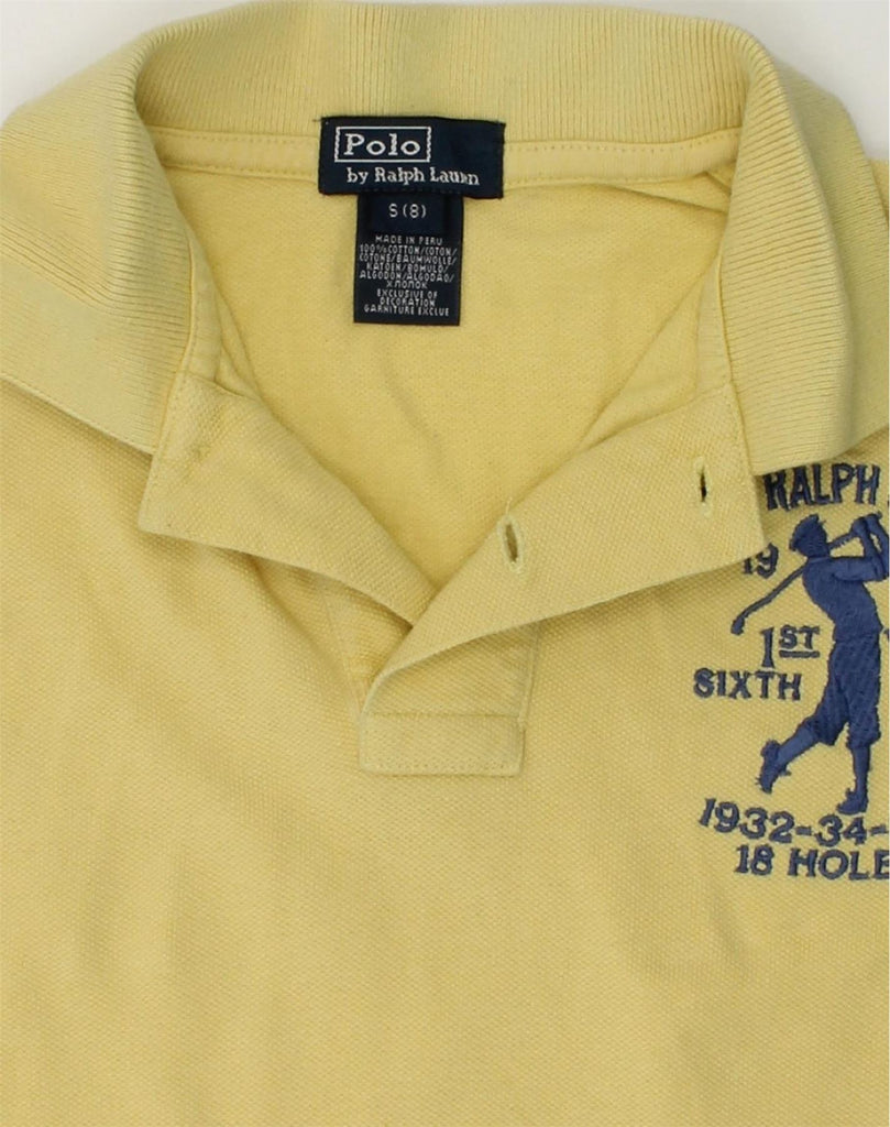 POLO RALPH LAUREN Boys Polo Shirt 7-8 Years Small  Yellow Cotton | Vintage Polo Ralph Lauren | Thrift | Second-Hand Polo Ralph Lauren | Used Clothing | Messina Hembry 