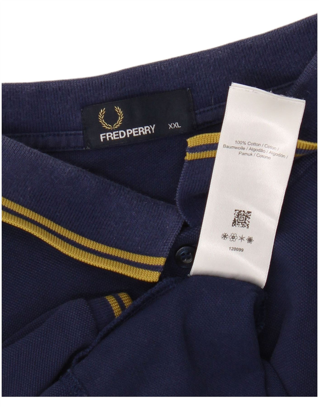 Fred Perry Mens Polo Shirt 2XL Navy Blue Cotton