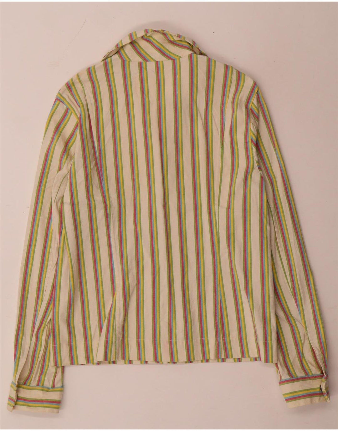 Vintage Womens Shirt Blouse IT 48 XL Multicoloured Striped Cotton