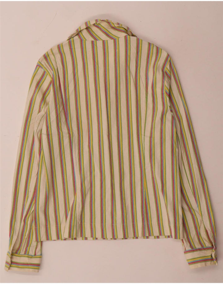 Vintage Womens Shirt Blouse IT 48 XL Multicoloured Striped Cotton
