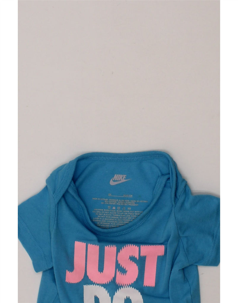NIKE Baby Girls Graphic Bodysuit 3-6 Months Blue Cotton Vintage Nike and Second-Hand Nike from Messina Hembry 