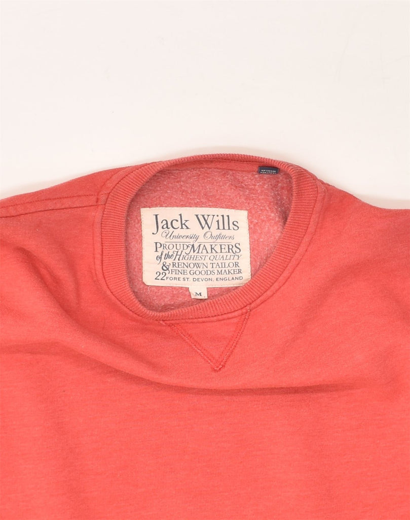 JACK WILLS Mens Graphic Sweatshirt Jumper Medium Red Cotton | Vintage Jack Wills | Thrift | Second-Hand Jack Wills | Used Clothing | Messina Hembry 