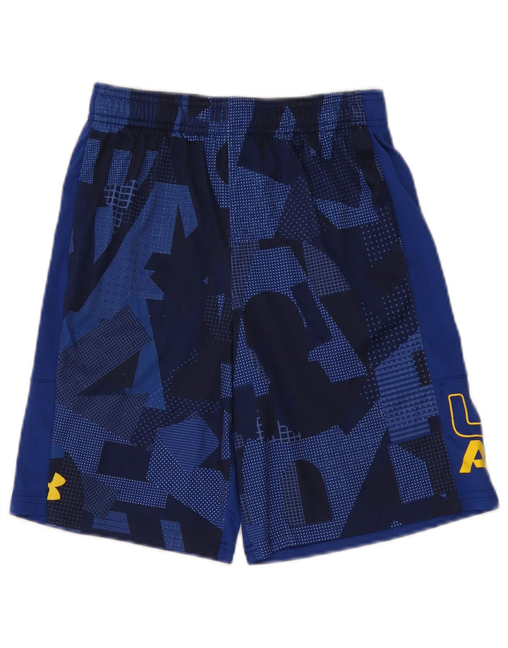Under Armour Boys Graphic Sport Shorts 9-10 Years Medium Blue Geometric