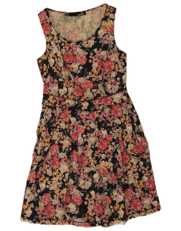 Moschino Womens Sleeveless A-Line Dress UK 14 Large Multicoloured Floral