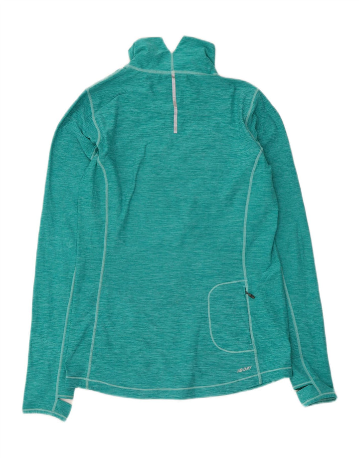 New Balance Womens Zip Neck Pullover Tracksuit Top UK 12 Medium Green