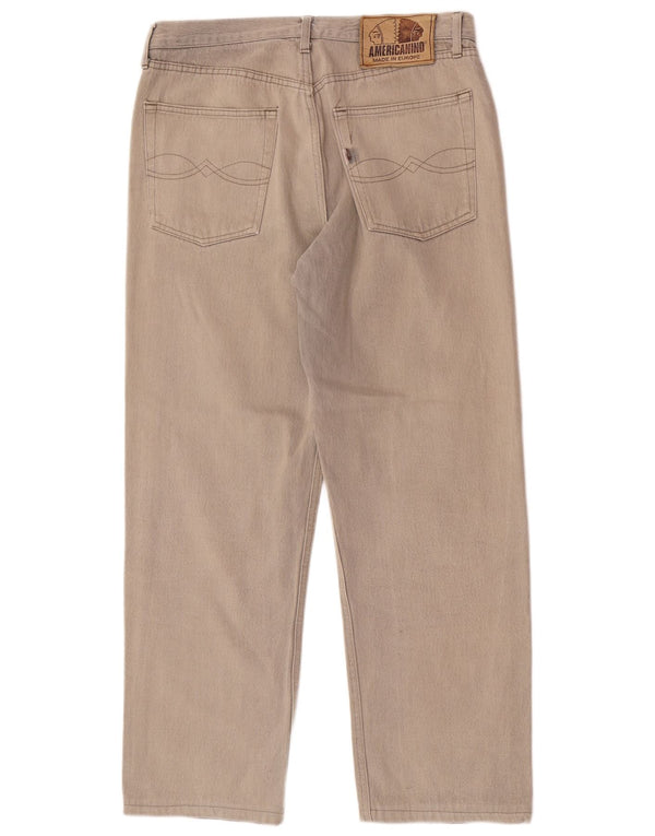 Americanino Mens Straight Jeans W34 L29 Grey Cotton