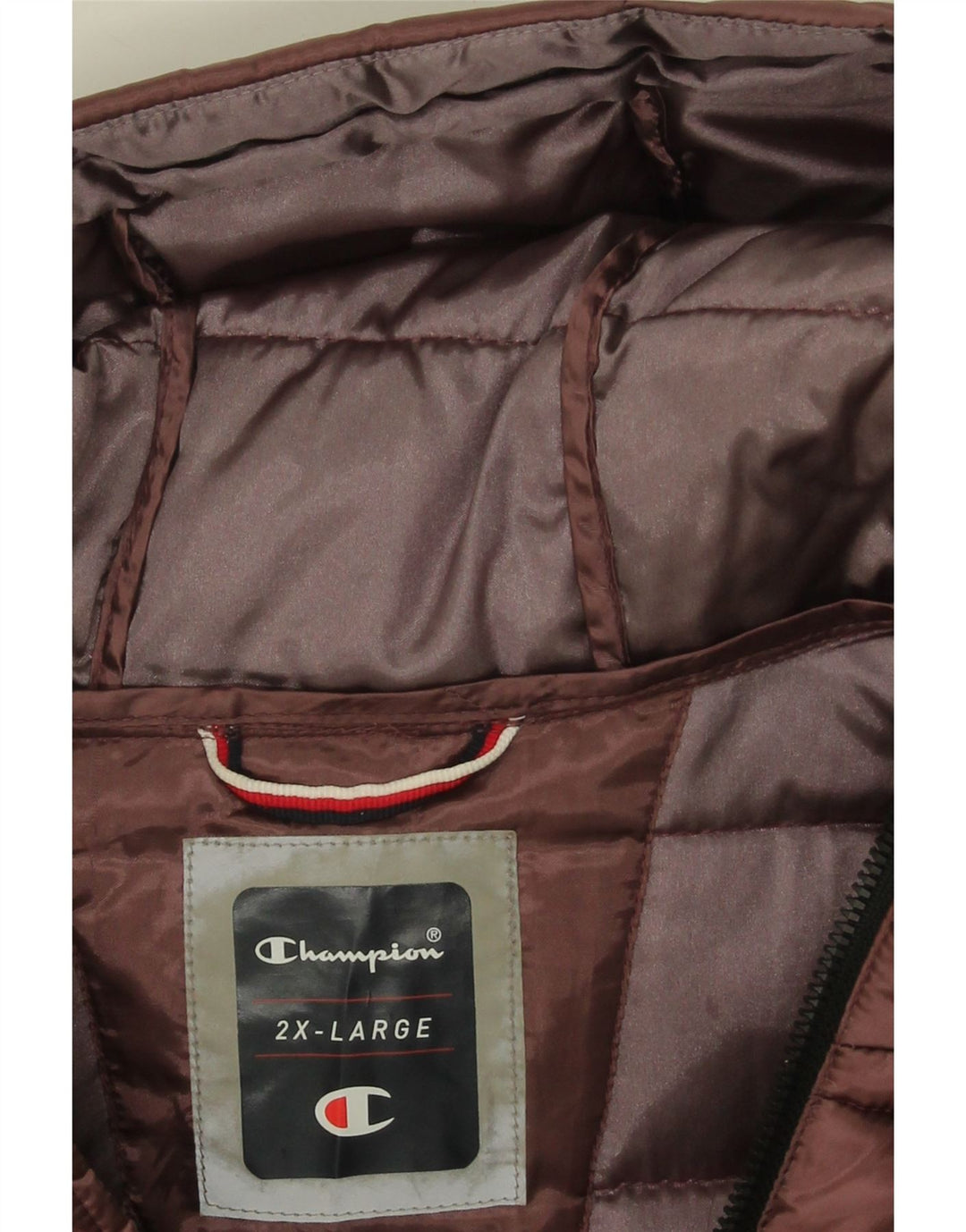 CHAMPION Womens Hooded Padded Jacket UK 20 2XL Brown Vintage Champion and Second-Hand Champion from Messina Hembry 