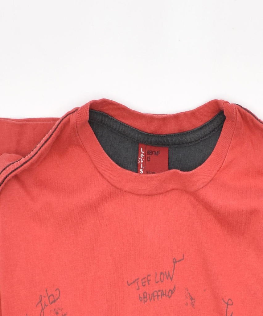 LEVI'S Boys Graphic Top Long Sleeve 11-12 Years Red Cotton | Vintage | Thrift | Second-Hand | Used Clothing | Messina Hembry 