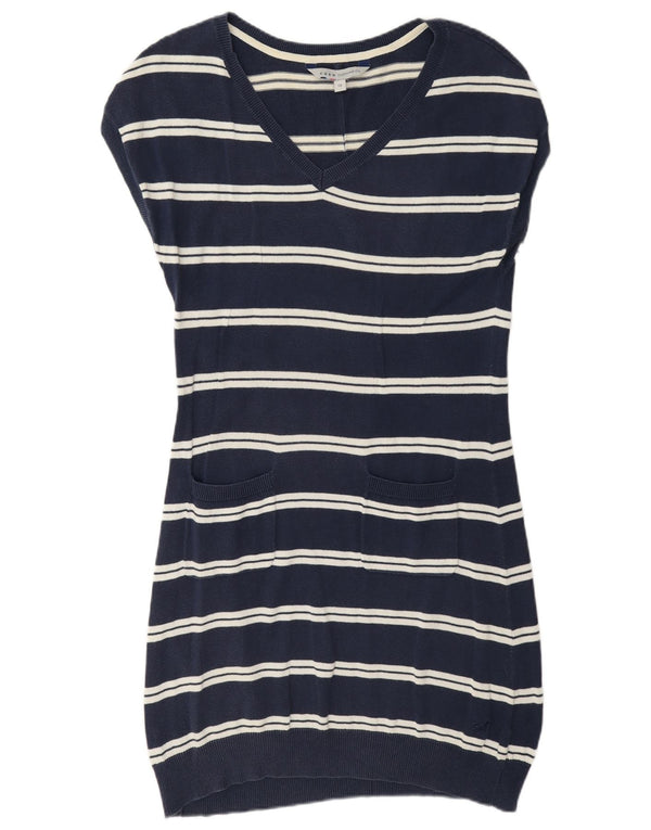 Crew Clothing Womens Sleeveless Jumper Dress UK 10 Small Navy Blue Striped