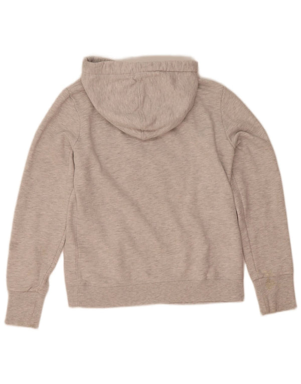 Superdry Womens Graphic Hoodie Jumper UK 16 Large Grey Flecked Cotton