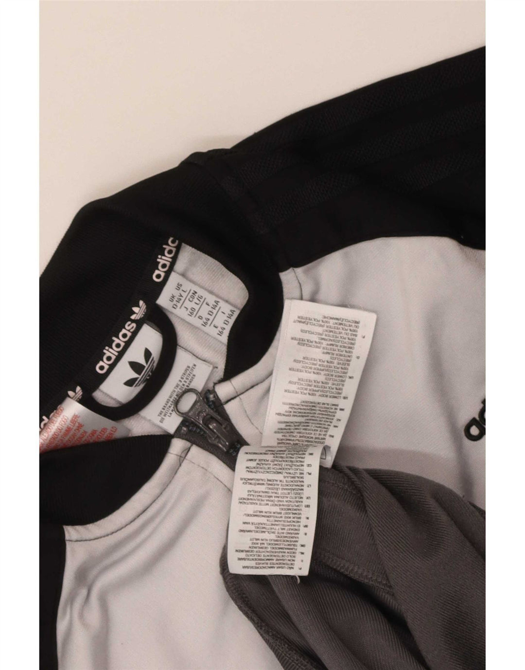 Adidas Boys Graphic Tracksuit Top Jacket 13-14 Years Grey Colourblock