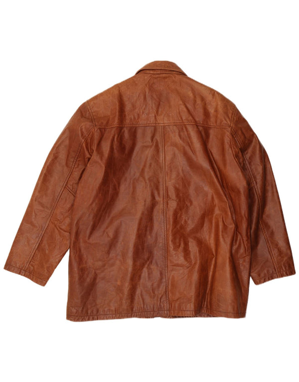 UNION RIVER Mens Leather Jacket UK 42 XL Brown Leather