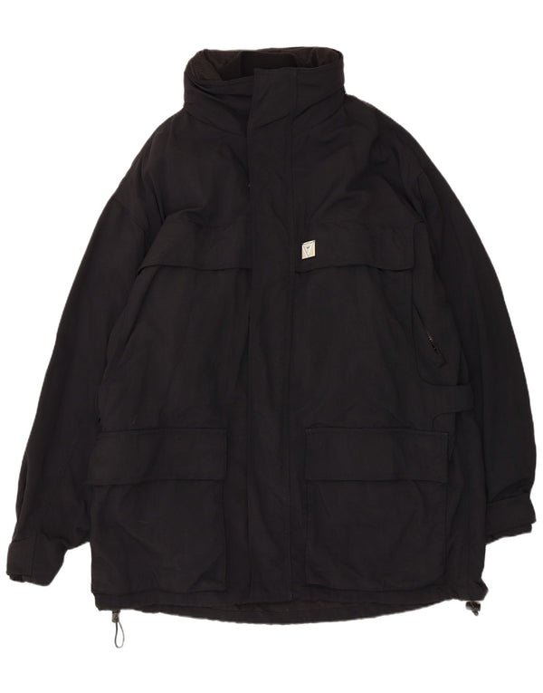 Vintage Mens Utility Jacket IT 54 2XL Black Nylon