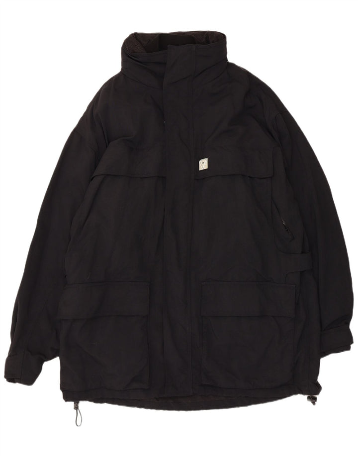 Vintage Mens Utility Jacket IT 54 2XL Black Nylon