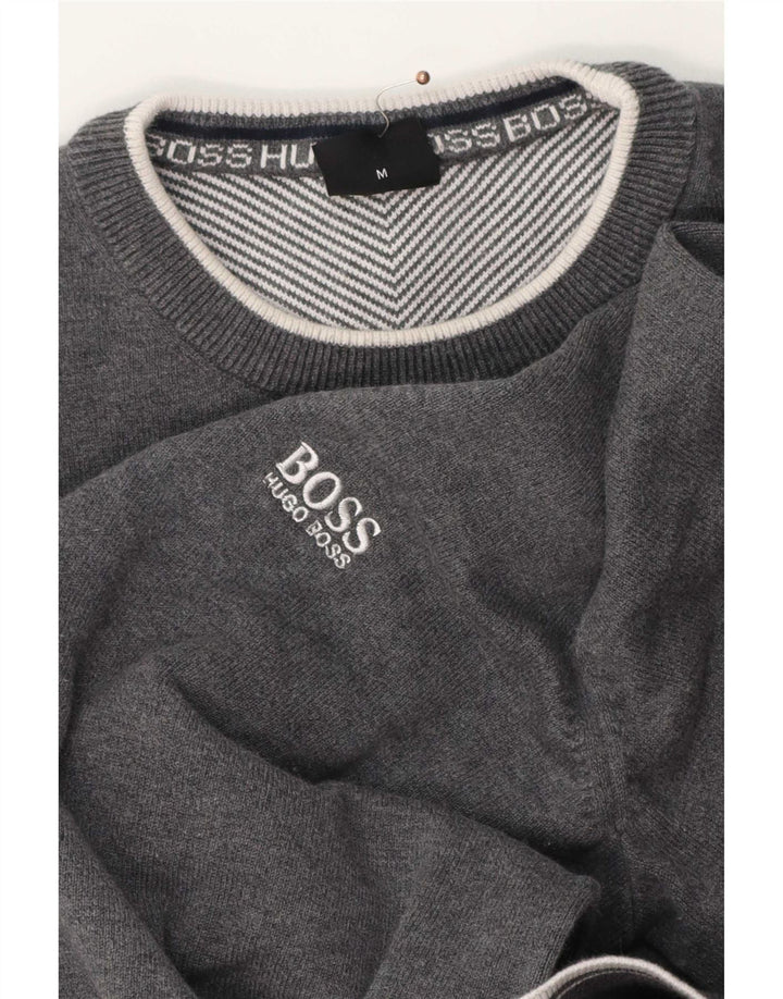 Hugo Boss Mens Crew Neck Jumper Sweater Medium Grey