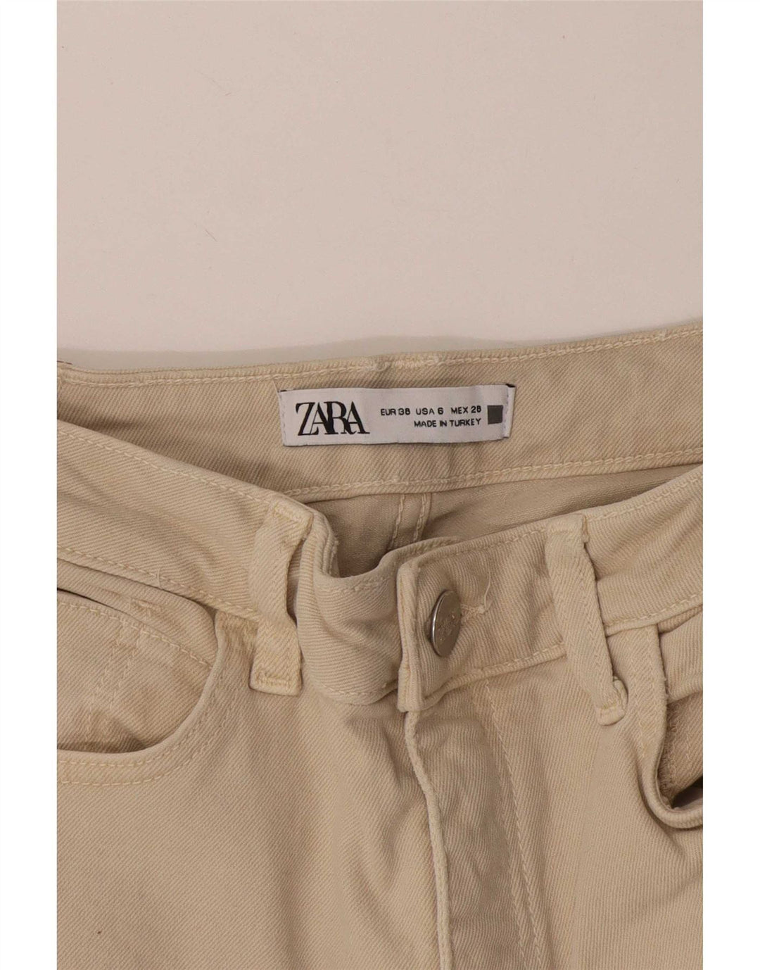 Zara Womens Straight Jeans EU 38 Small W28 L31 Beige