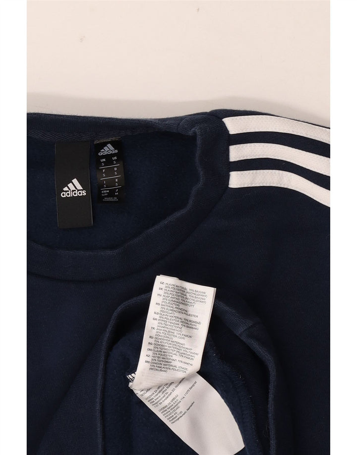 Adidas Mens Sweatshirt Jumper Small Navy Blue Cotton