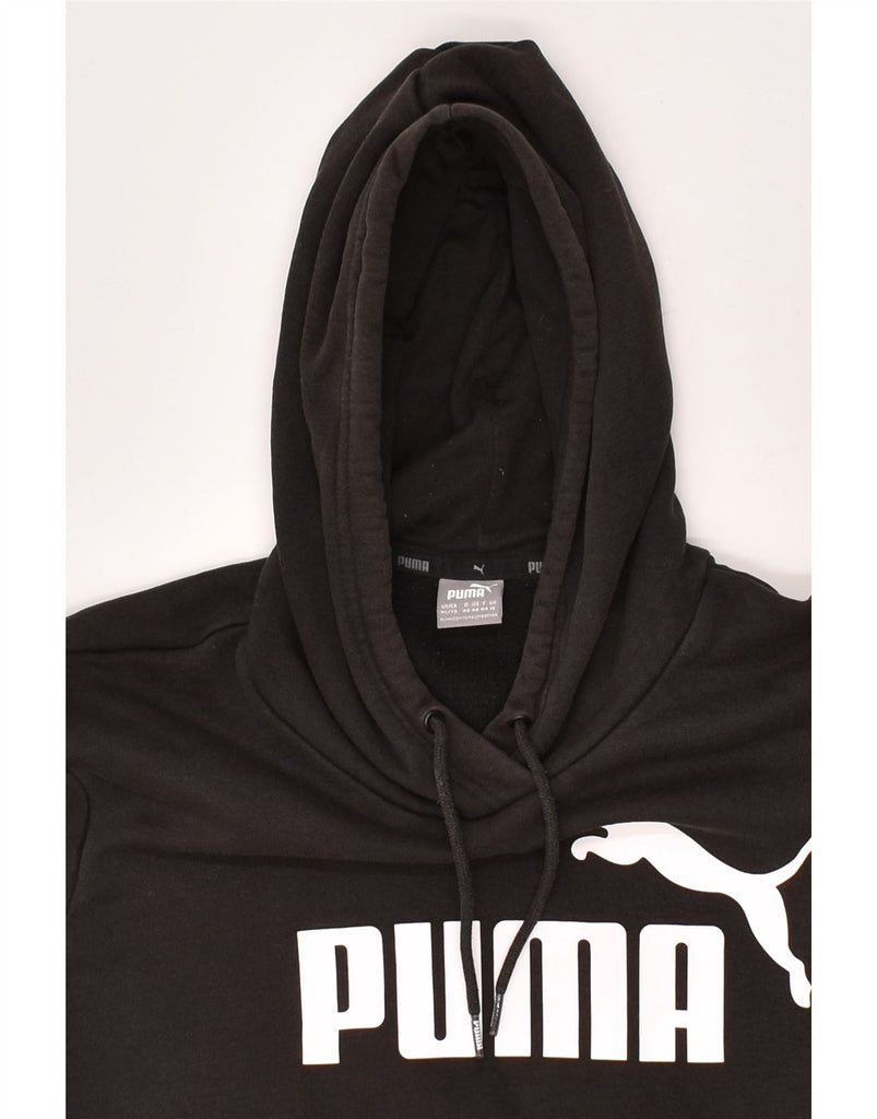 PUMA Womens Graphic Hoodie Jumper UK 16 Large Black | Vintage Puma | Thrift | Second-Hand Puma | Used Clothing | Messina Hembry 