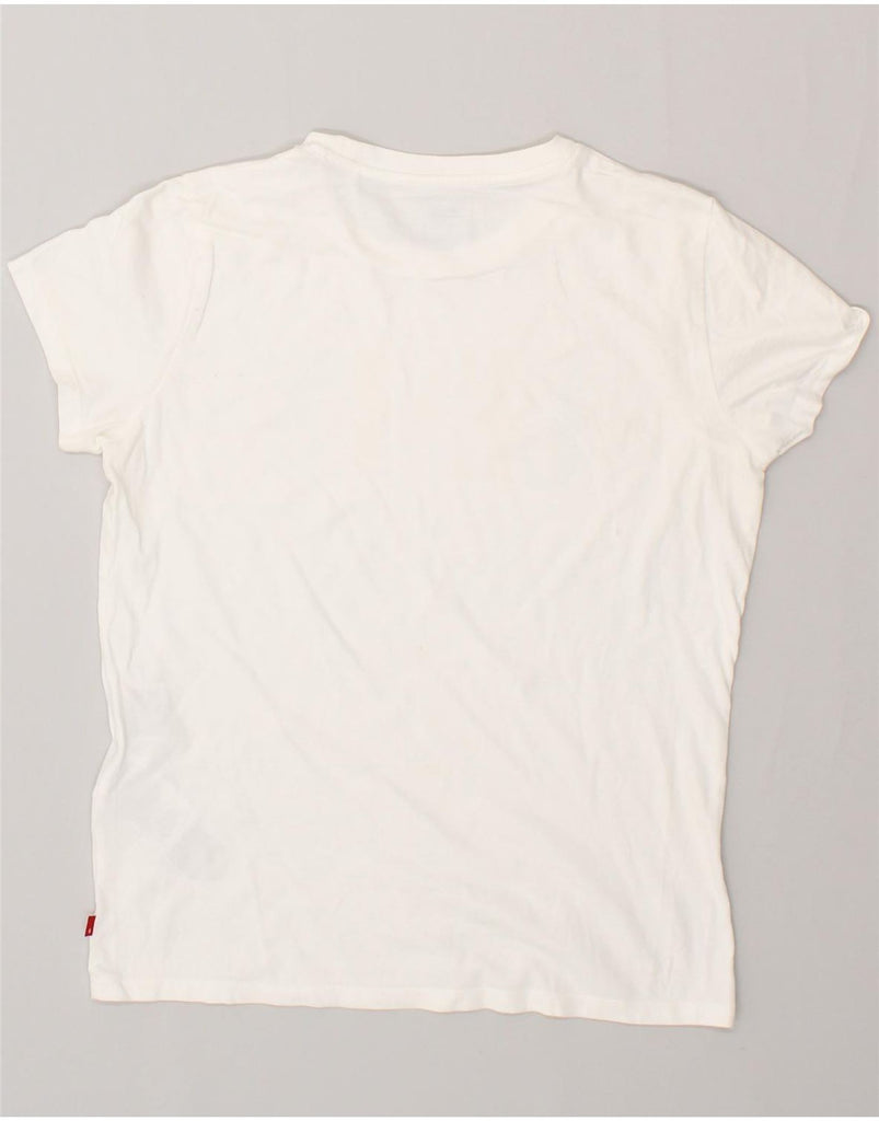 LEVI'S Womens Graphic T-Shirt Top UK 10 Small White Cotton | Vintage Levi's | Thrift | Second-Hand Levi's | Used Clothing | Messina Hembry 