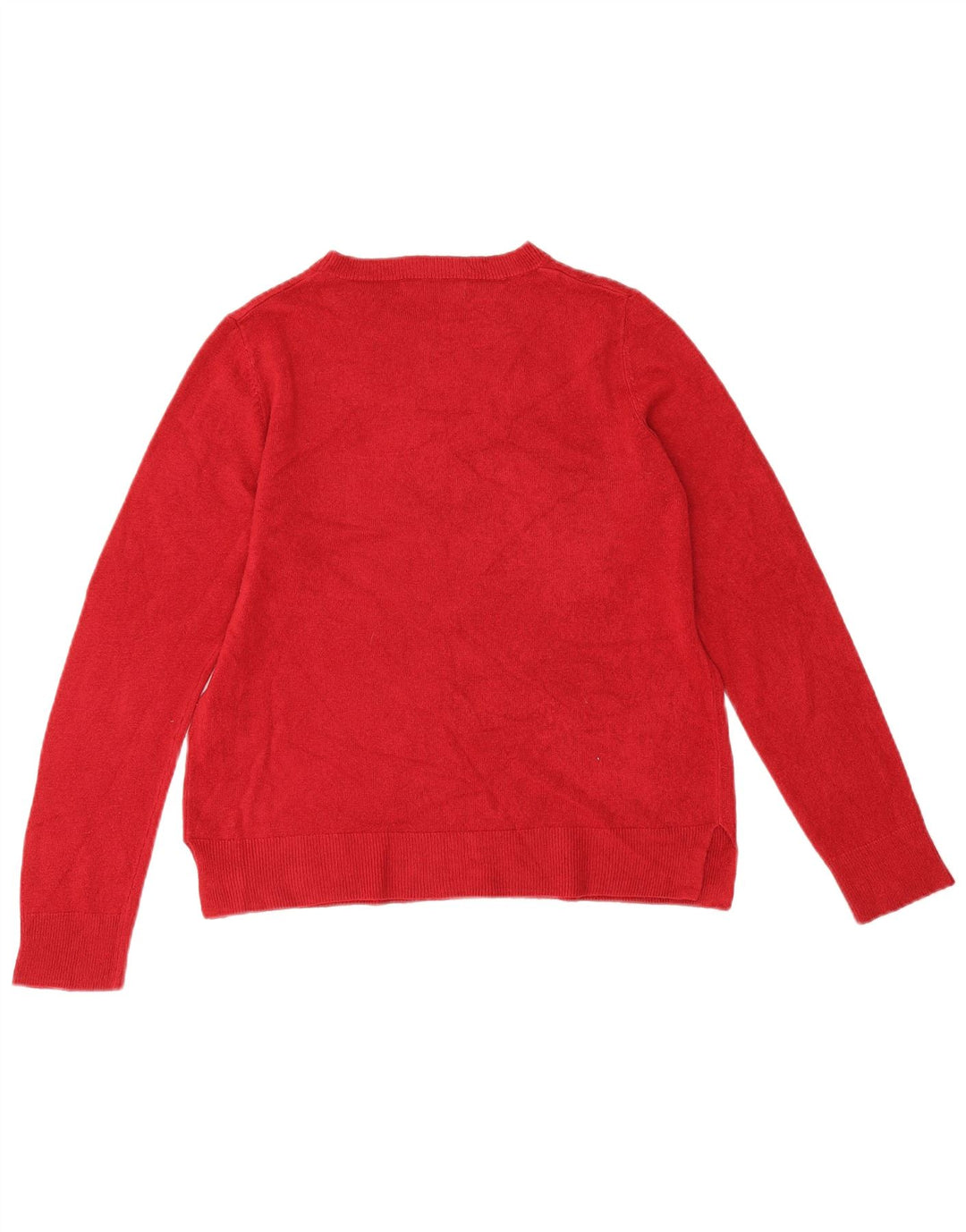 Marks & Spencer Womens Boat Neck Jumper Sweater UK 14 Medium Red Acrylic