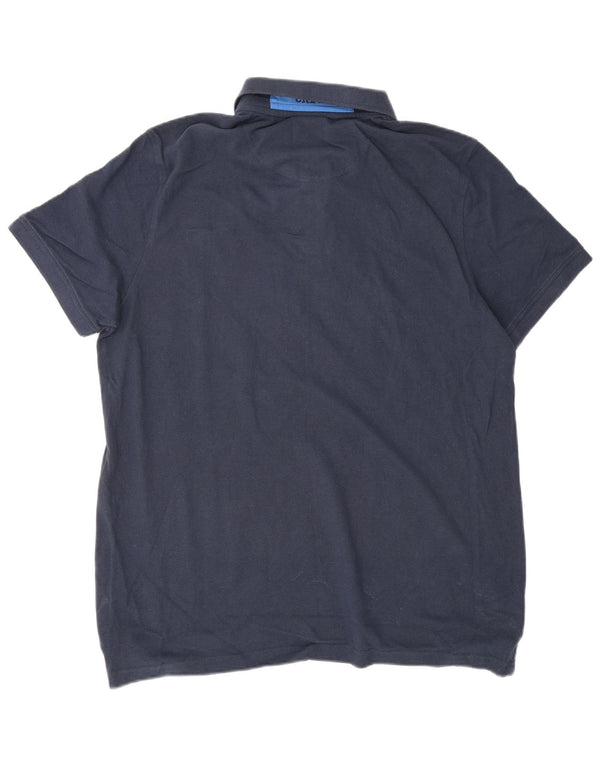 CREW CLOTHING Mens Polo Shirt XL Navy Blue Cotton