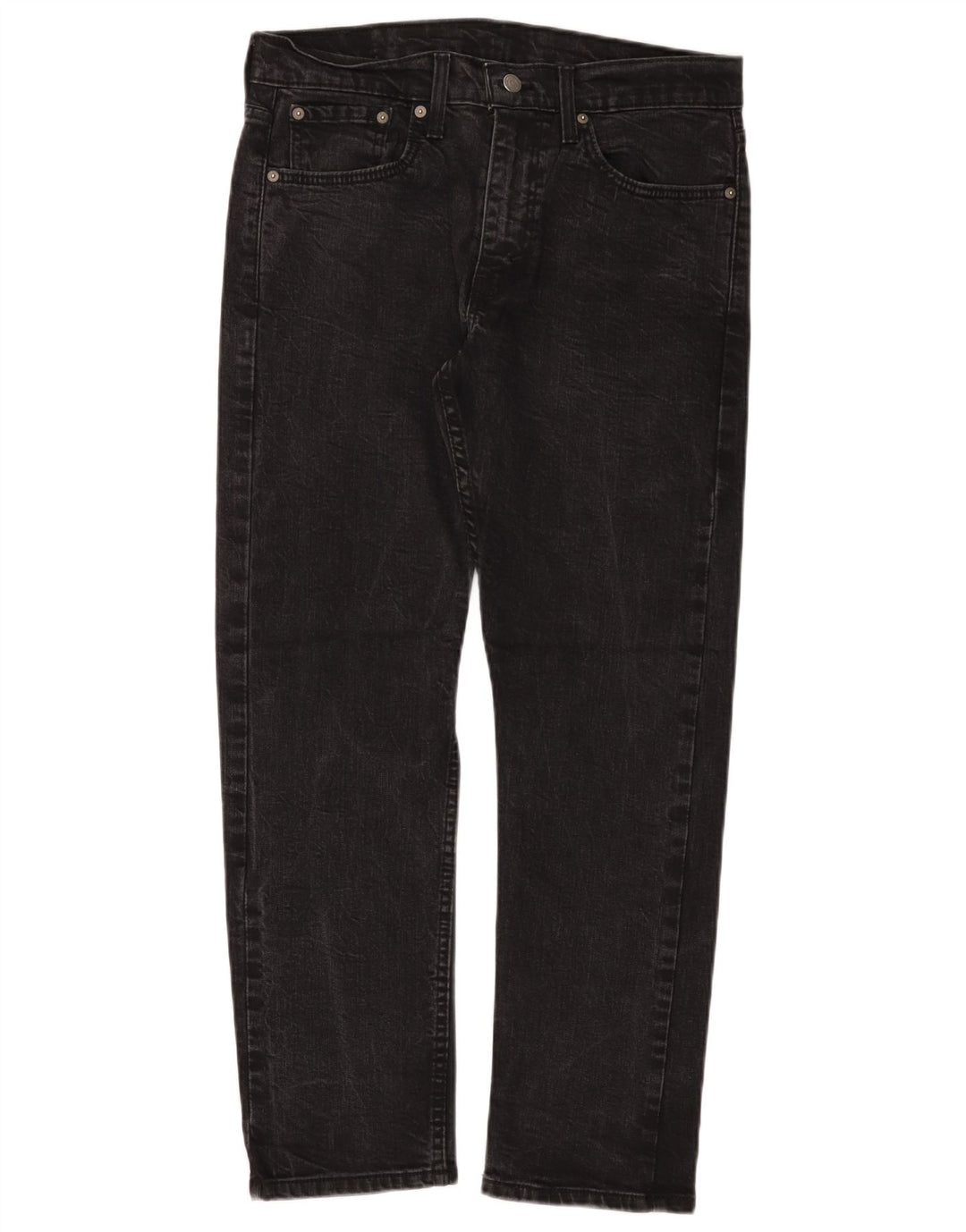 LEVI'S Mens 502 Tapered Jeans W32 L30 Black Cotton