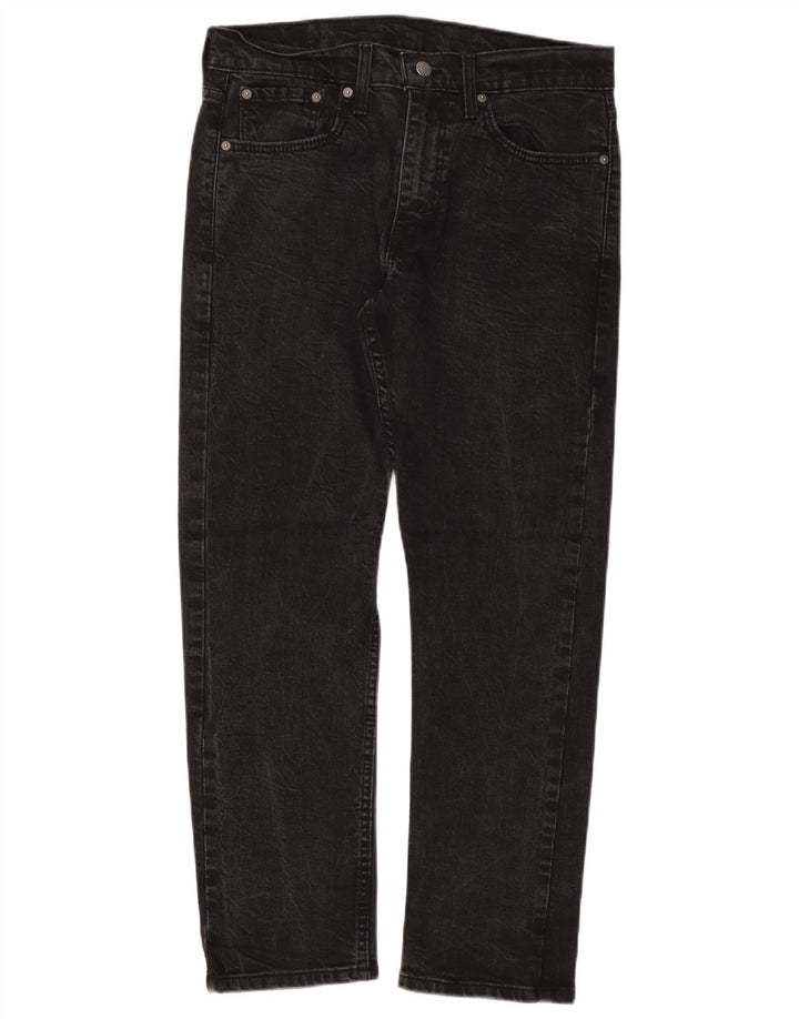 LEVI'S Mens 502 Tapered Jeans W32 L30 Black Cotton