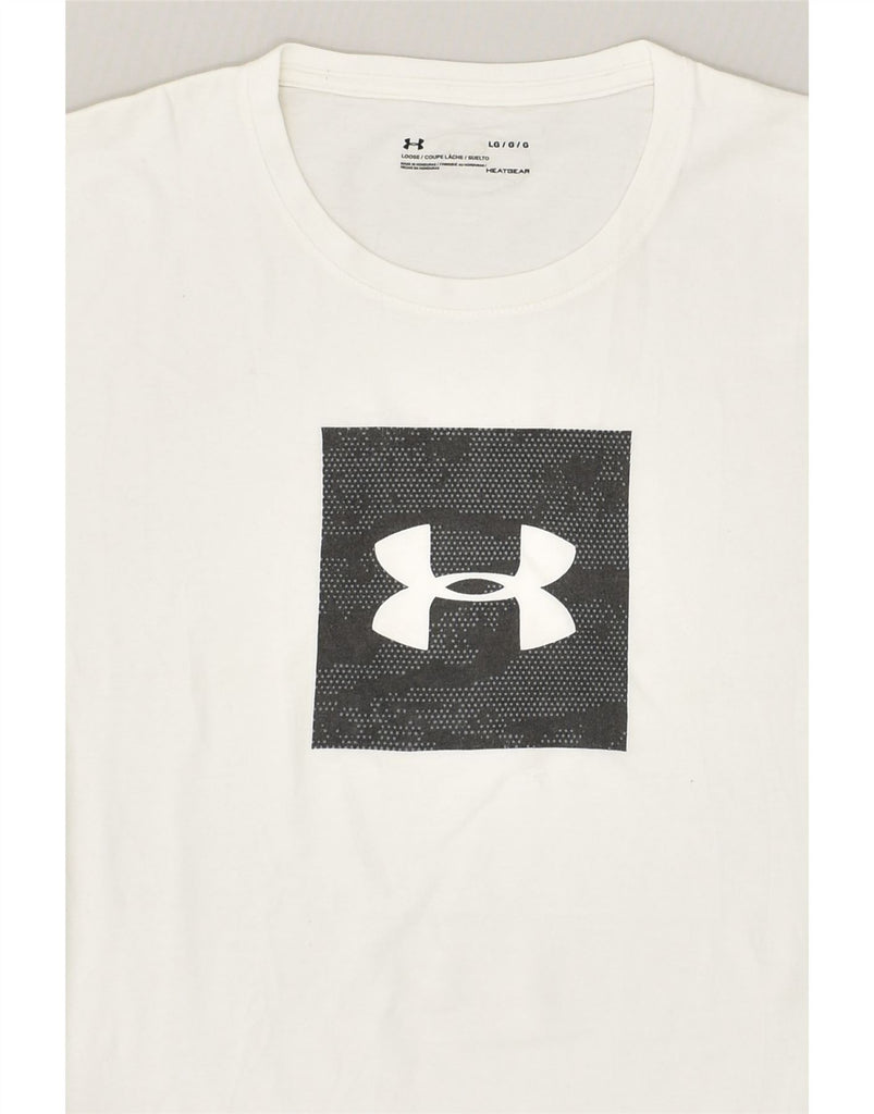 UNDER ARMOUR Mens Graphic T-Shirt Top Large White Cotton | Vintage Under Armour | Thrift | Second-Hand Under Armour | Used Clothing | Messina Hembry 