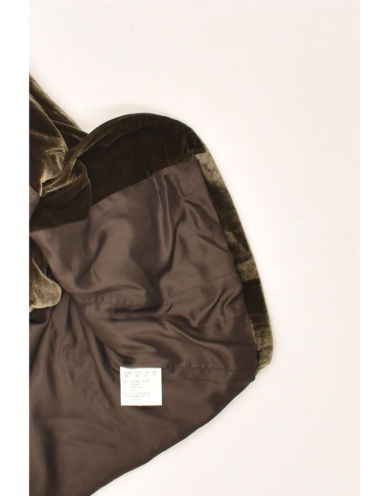 FRANKEN WALDER Womens 4 Button Blazer Jacket UK 14 Medium Khaki Viscose | Vintage Franken Walder | Thrift | Second-Hand Franken Walder | Used Clothing | Messina Hembry 