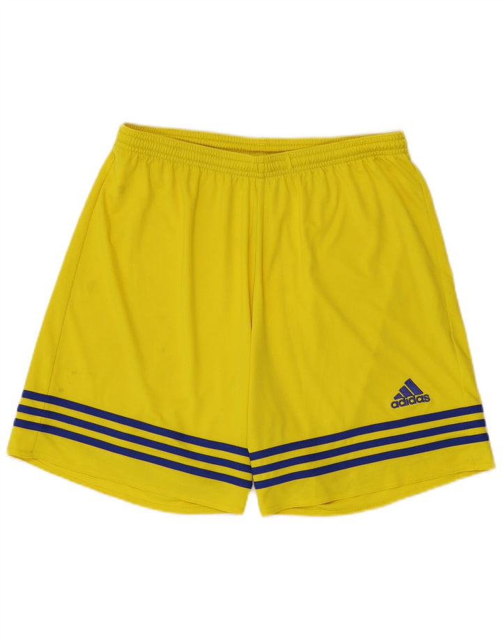 Adidas Mens Climalite Sport Shorts Large  Yellow Polyester