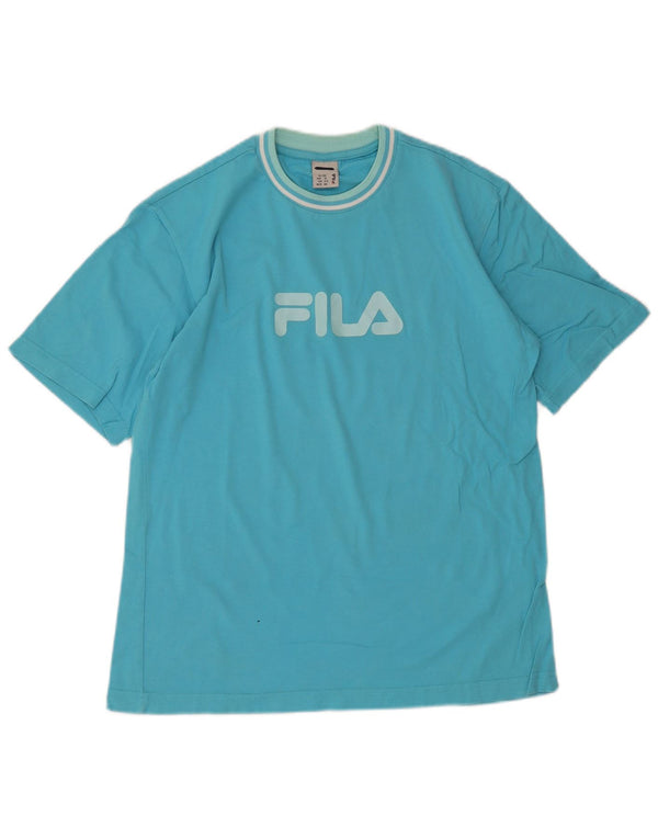 Fila Boys Graphic T-Shirt Top 15-16 Years XL Blue Cotton Sports