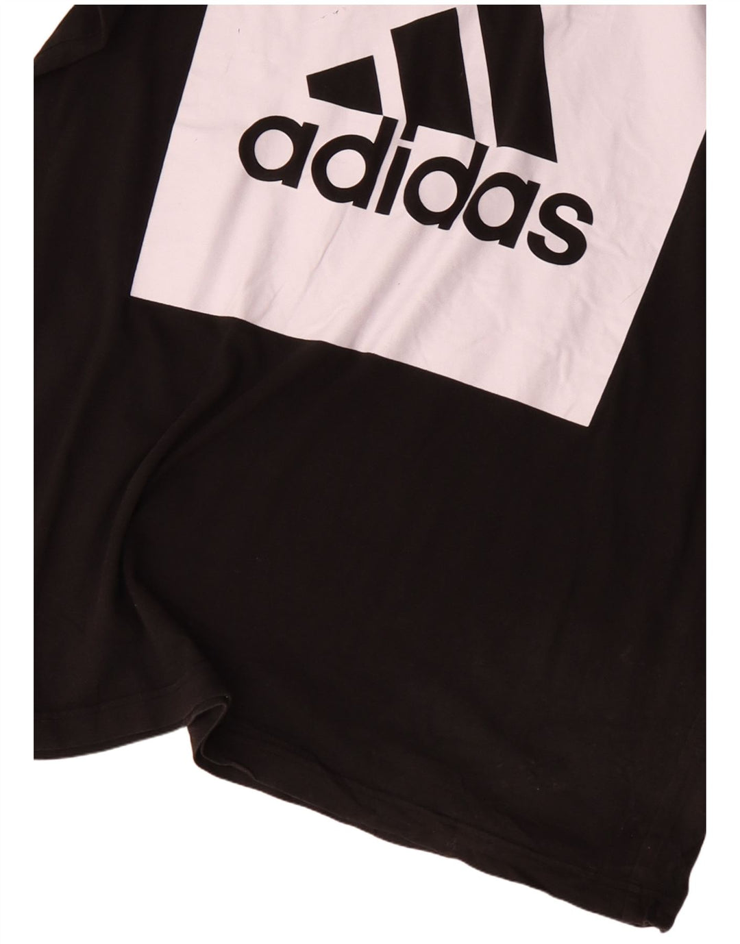 ADIDAS Mens Graphic T-Shirt Top Large Black Colourblock Cotton
