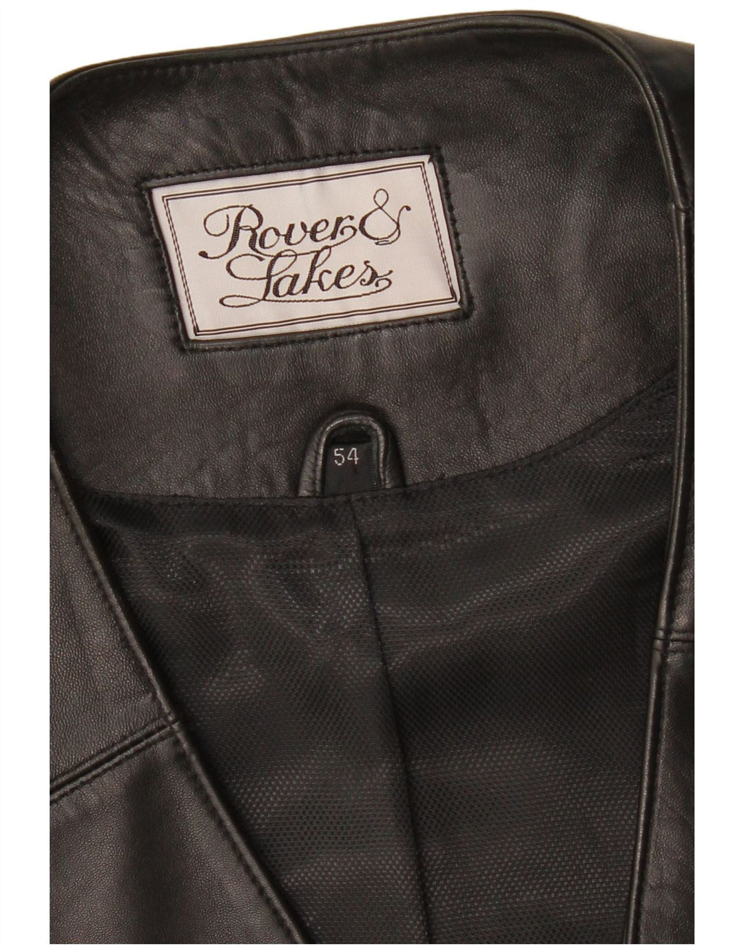 ROVER&LAKES Mens Leather Waistcoat IT 54 XL Black Leather