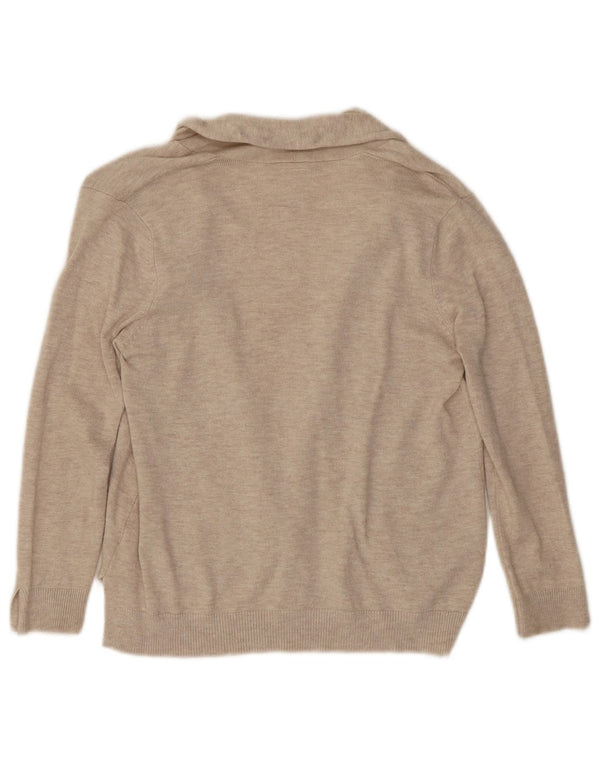 Zara Womens Open Cardigan Sweater UK 8 Small Beige Viscose