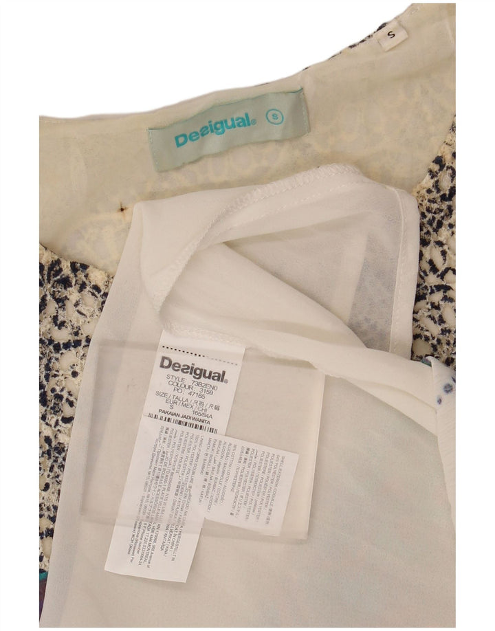 DESIGUAL Womens Graphic Blouse Top UK 10 Small Multicoloured Paisley