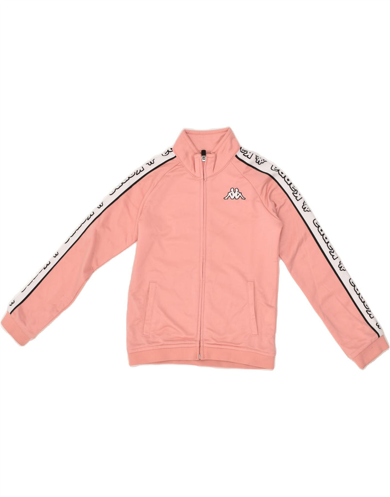 KAPPA Girls Graphic Tracksuit Top Jacket 9-10 Years Pink Polyester | Vintage Kappa | Thrift | Second-Hand Kappa | Used Clothing | Messina Hembry 