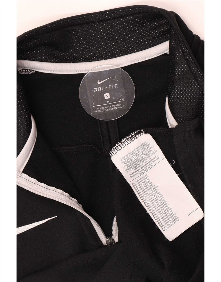 Nike Mens Dri Fit Zip Neck Pullover Tracksuit Top Small Black Colourblock