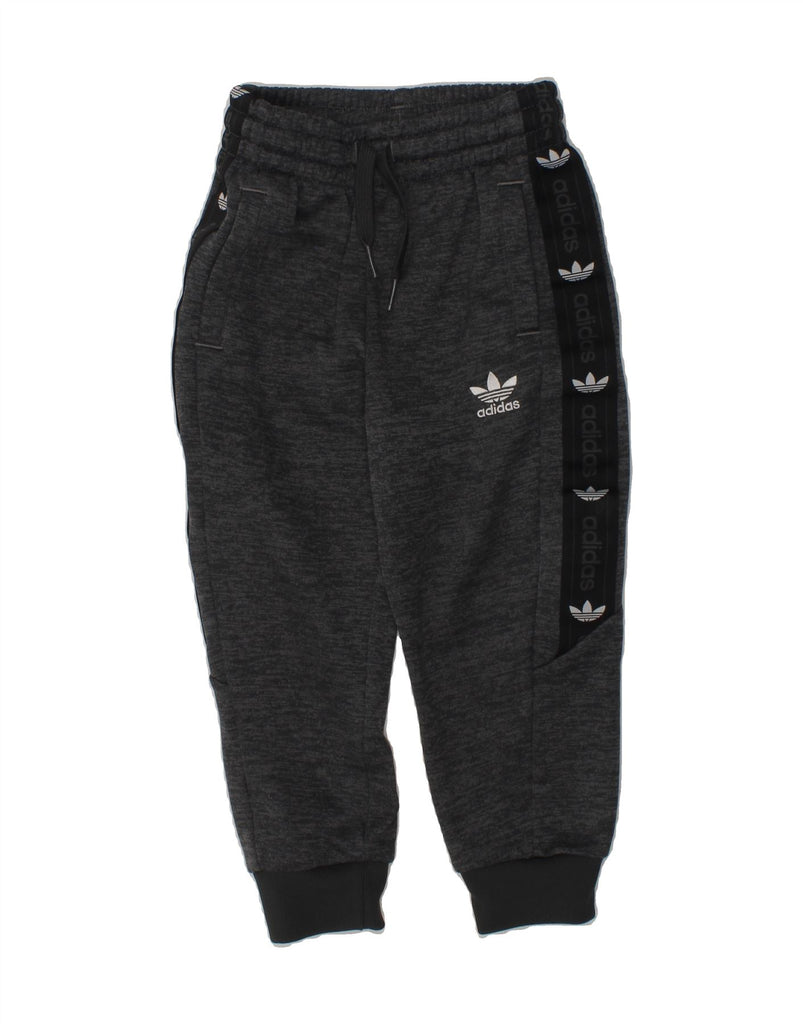 ADIDAS Boys Tracksuit Trousers Joggers 4-5 Years Grey Polyester | Vintage Adidas | Thrift | Second-Hand Adidas | Used Clothing | Messina Hembry 