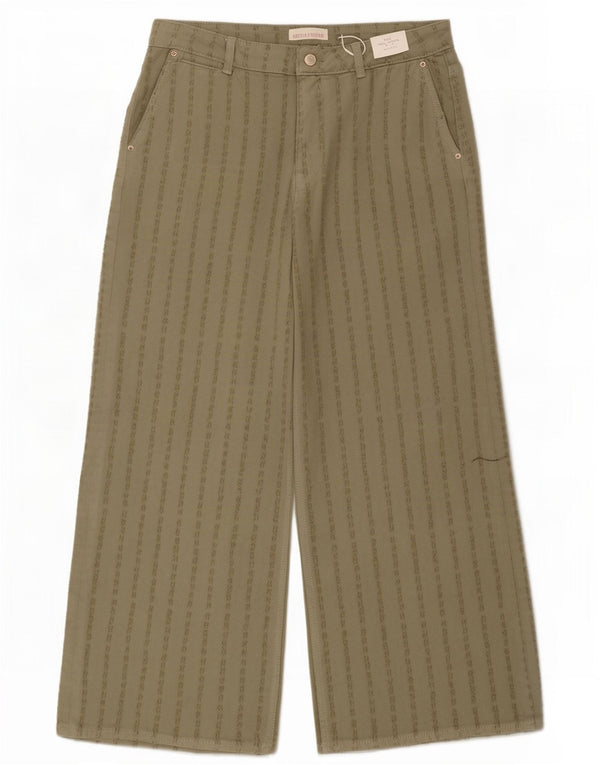 Marks & Spencer Womens High Waist Chino Trousers UK 14 Large W32 L27 Khaki