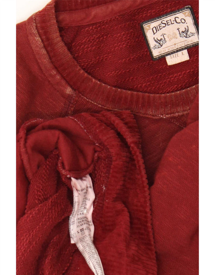 Diesel Mens Sweatshirt Jumper Large Burgundy Cotton