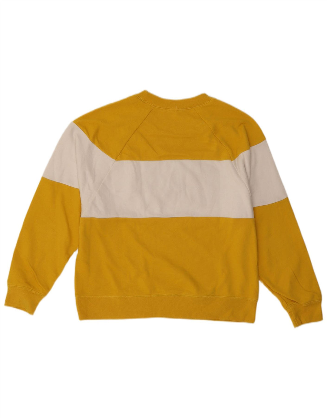 Gap Womens Graphic Sweatshirt Jumper UK 14 Medium Yellow Colourblock Cotton