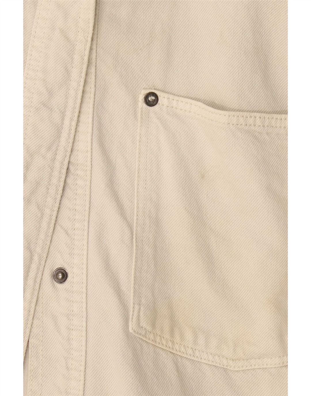 Zara Womens Oversized Denim Shirt UK 10 Small Beige Cotton