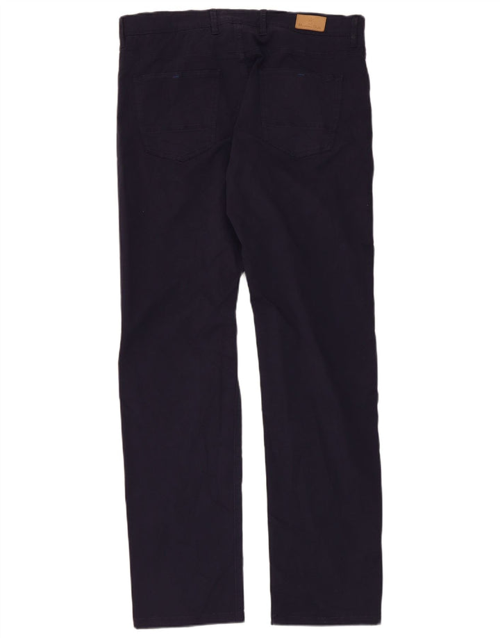 MASSIMO DUTTI Mens Slim Fit Casual Trousers EU 42 Large W32 L31 Navy Blue